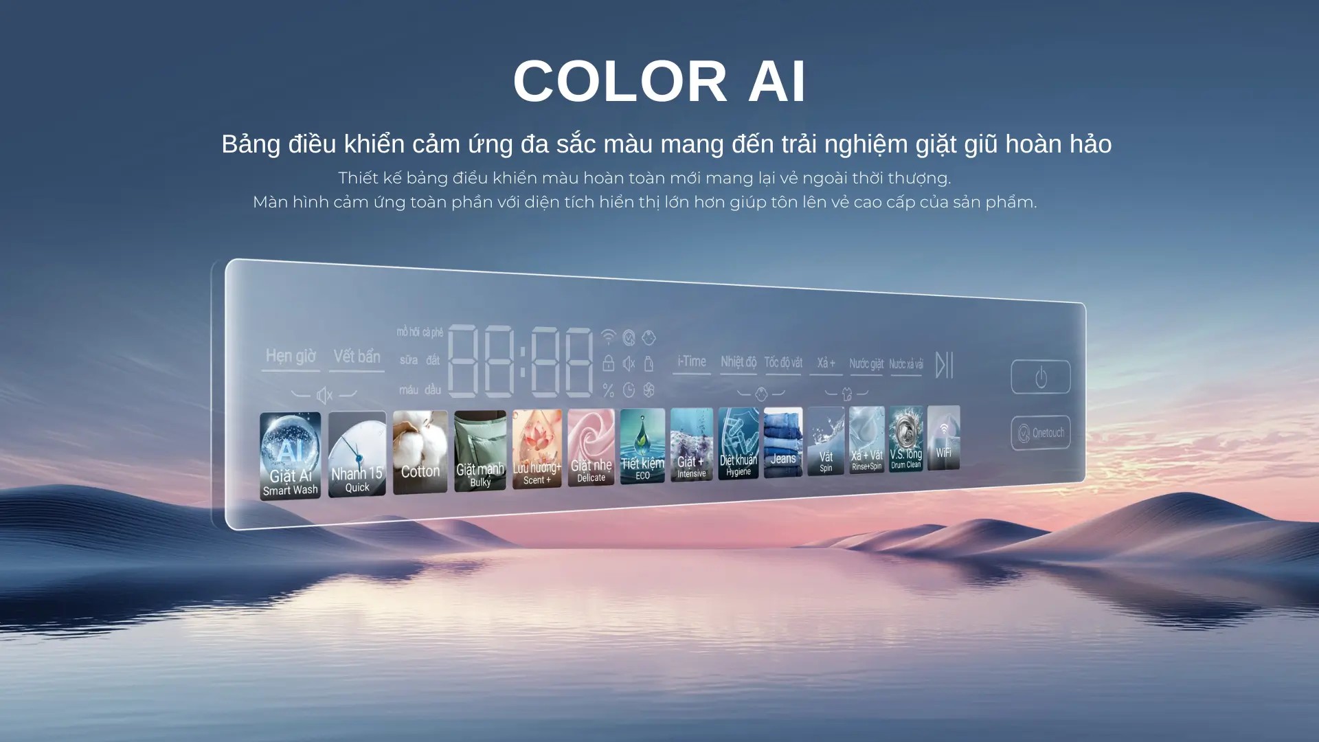 Bảng điều khiển cảm ứng Color AI với nhiều màu sắc