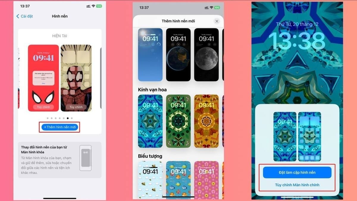Quy trình cài đặt hình nền may mắn trên iPhone