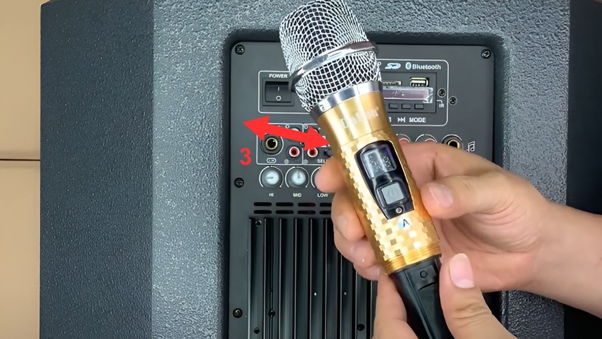 Micro và loa kéo tự động ghép nối