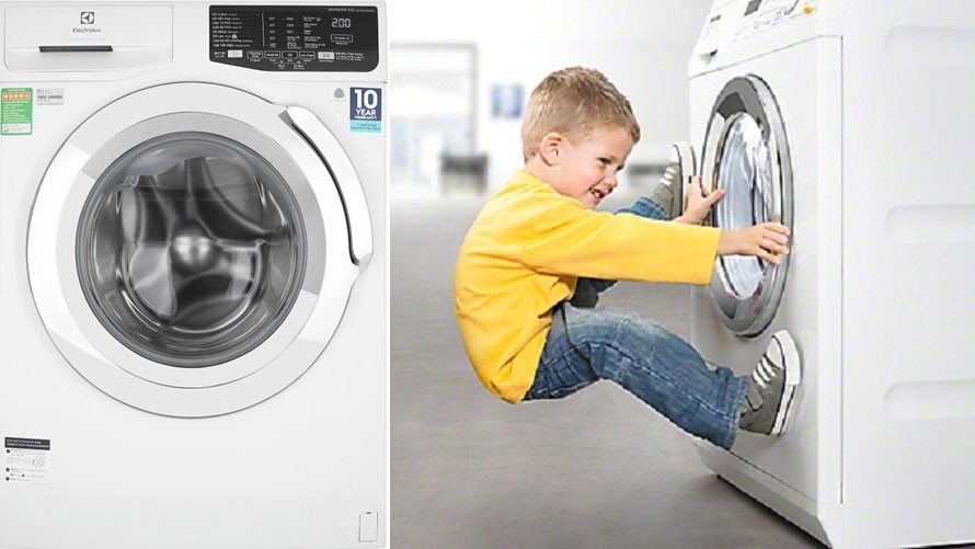 Cơ chế khóa cửa máy giặt Electrolux để đảm bảo an toàn