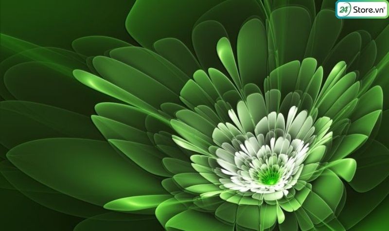 Nền màu xanh lá trơn, tươi sáng và dịu mát