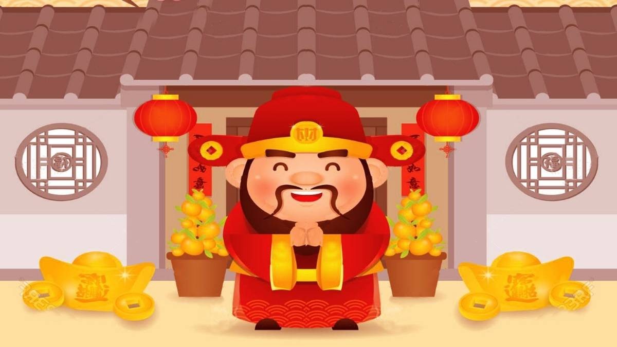 Hình nền may mắn thu hút tài lộc với biểu tượng tiền vàng và đồng xu