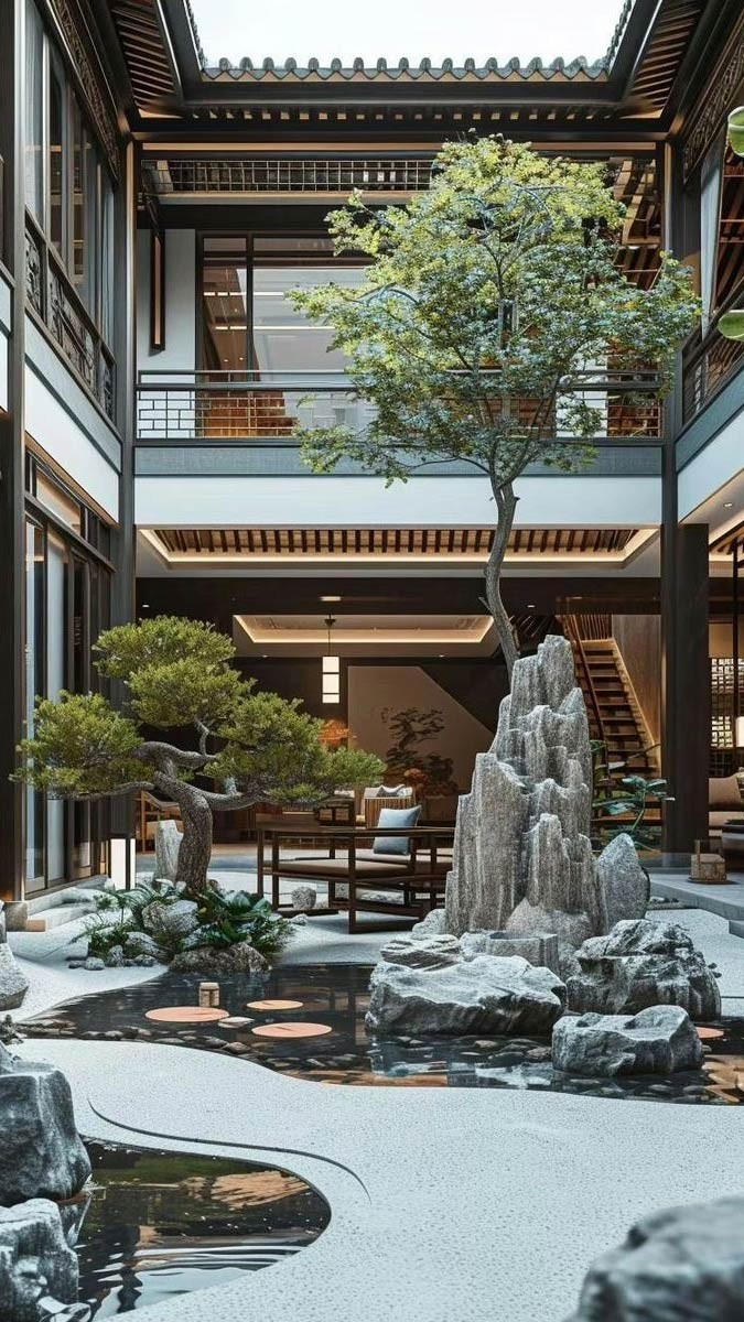 Cảnh núi non hùng vĩ tượng trưng cho sự vững chãi trong gia đình