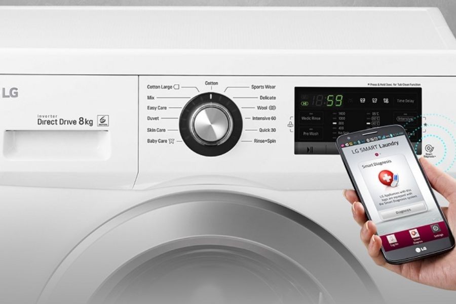 Sử dụng Smart Diagnosis để test lỗi máy giặt LG cửa ngang