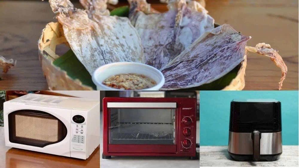 Bạn cũng có thể nướng khô mực bằng nhiều thiết bị khác như bếp than, lò nướng, nồi chiên không dầu... Tuy nhiên, mỗi cách sẽ cho hương vị và trải nghiệm khác nhau.