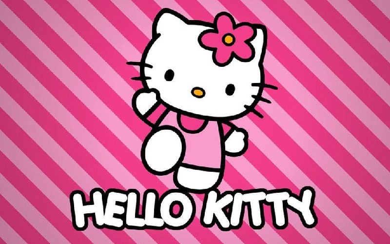 Hình nền Hello Kitty màu hồng trên iPad với thiết kế ngộ nghĩnh