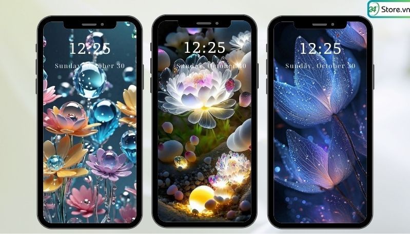 Hình nền hoa sen 3D với hiệu ứng ánh sáng độc đáo