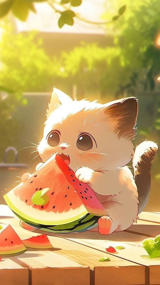 Chú mèo con đáng yêu đang nằm ngủ trên chăn