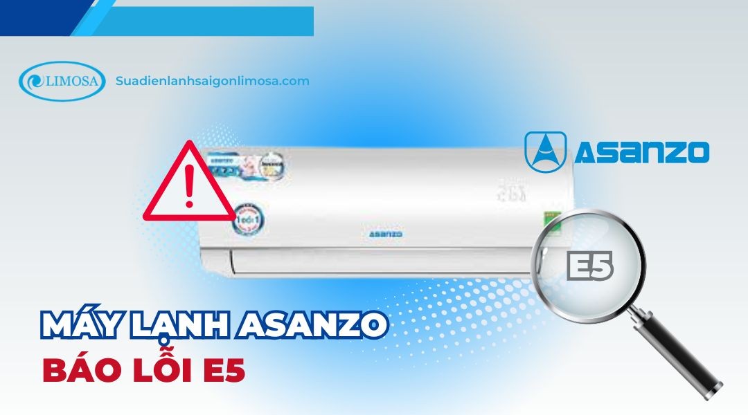 Màn hình máy lạnh Asanzo hiển thị mã lỗi E5 cần được kiểm tra